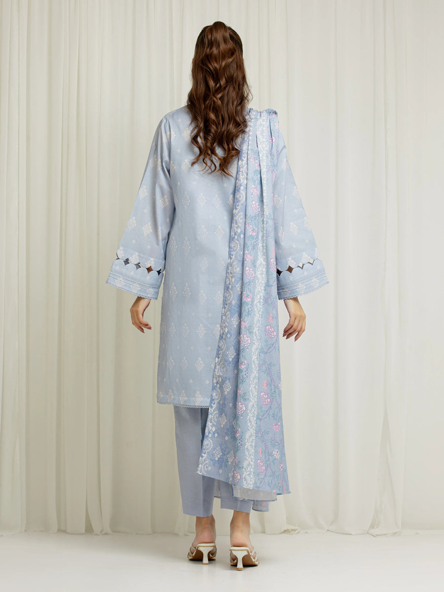 edenrobe Allure Lawn Unstitched Printed 3Pc Suit EWU6A1-36588