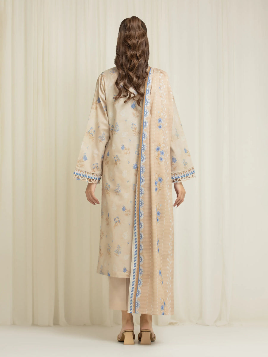 edenrobe Allure Lawn Unstitched Printed 3Pc Suit EWU6A1-36589
