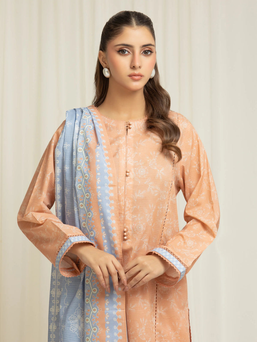 edenrobe Allure Lawn Unstitched Printed 3Pc Suit EWU6A1-36590