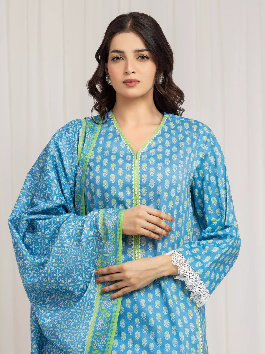 edenrobe Allure Lawn Unstitched Printed 3Pc Suit EWU6A1-36592