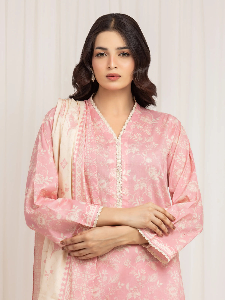 edenrobe Allure Lawn Unstitched Printed 3Pc Suit EWU6A1-36593