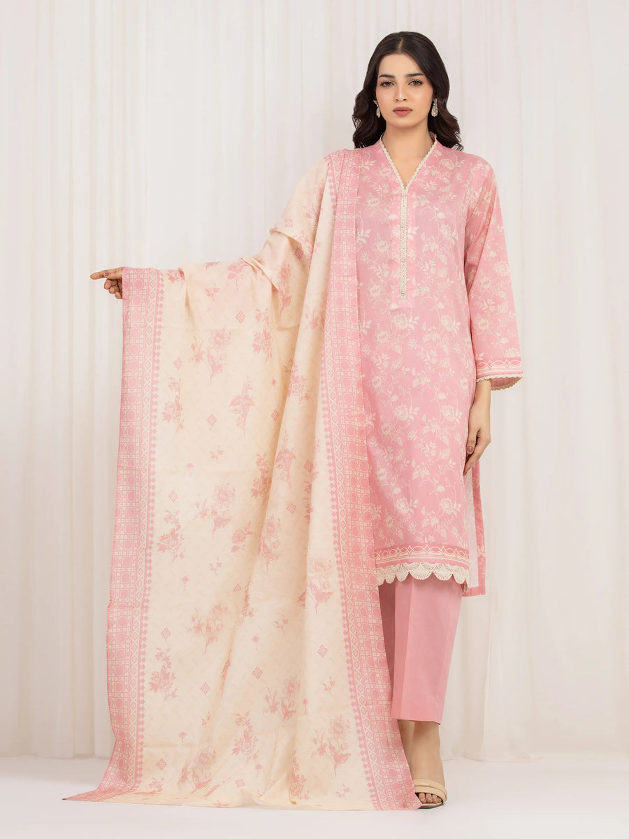 edenrobe Allure Lawn Unstitched Printed 3Pc Suit EWU6A1-36593