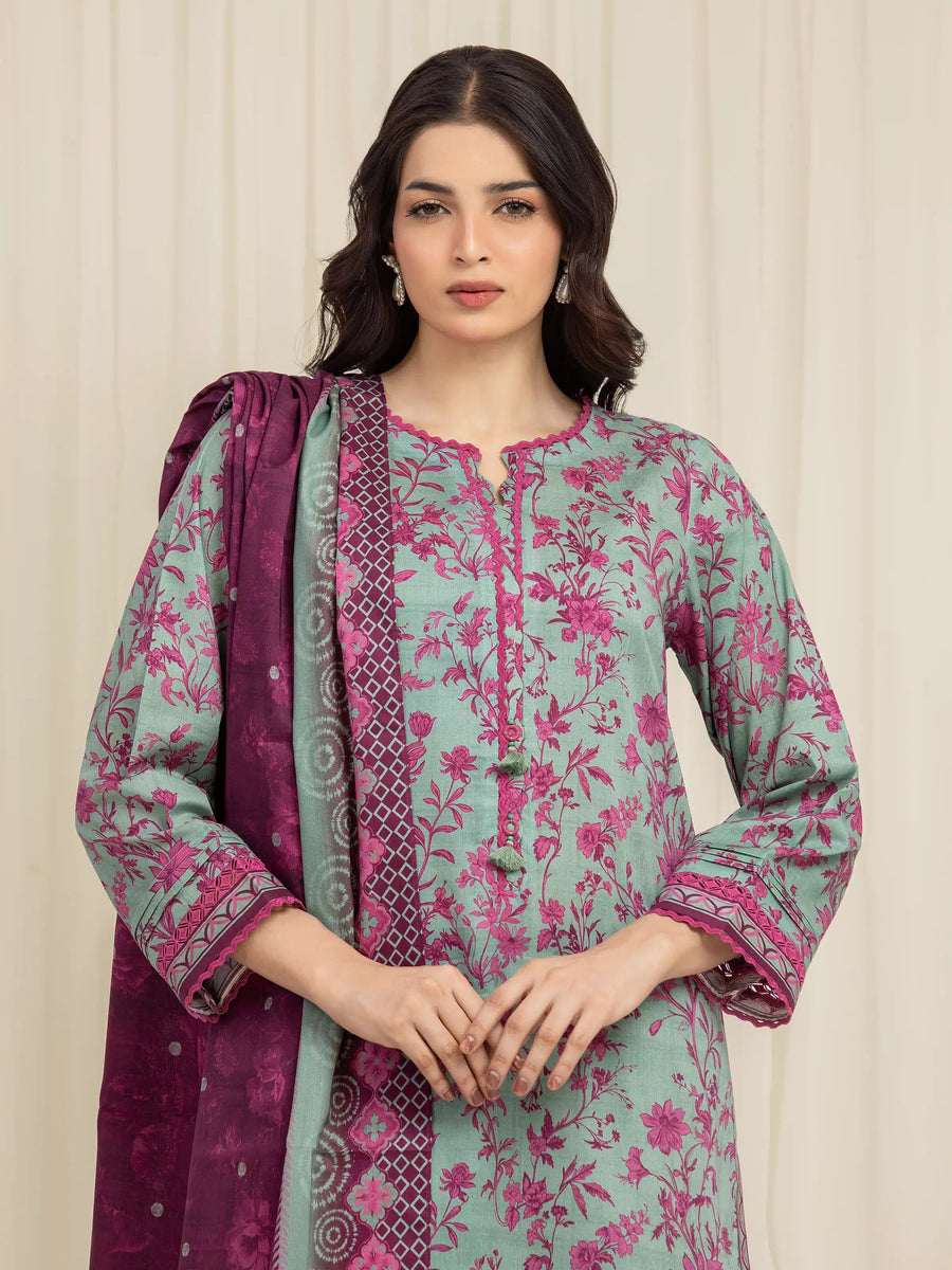 edenrobe Allure Lawn Unstitched Printed 3Pc Suit EWU6A1-36597