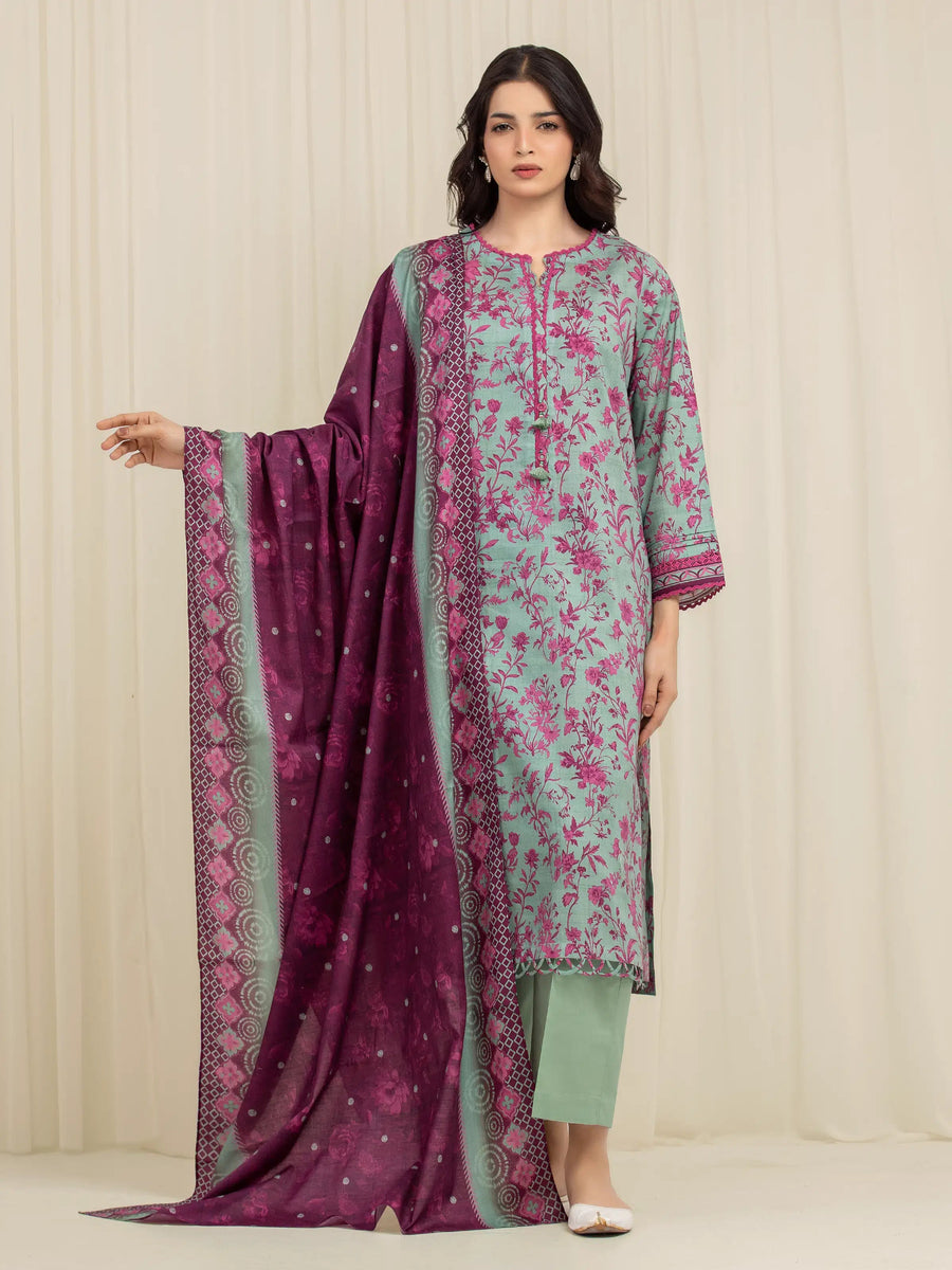edenrobe Allure Lawn Unstitched Printed 3Pc Suit EWU6A1-36597