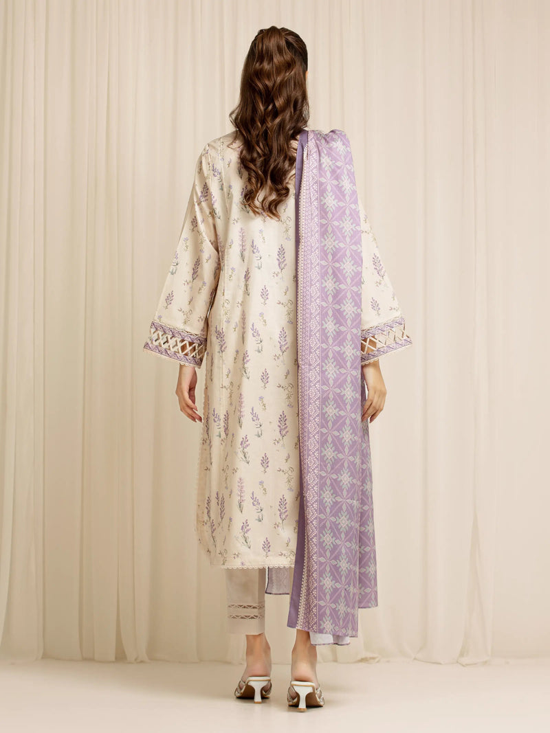edenrobe Allure Lawn Unstitched Printed 3Pc Suit EWU6A1-36598