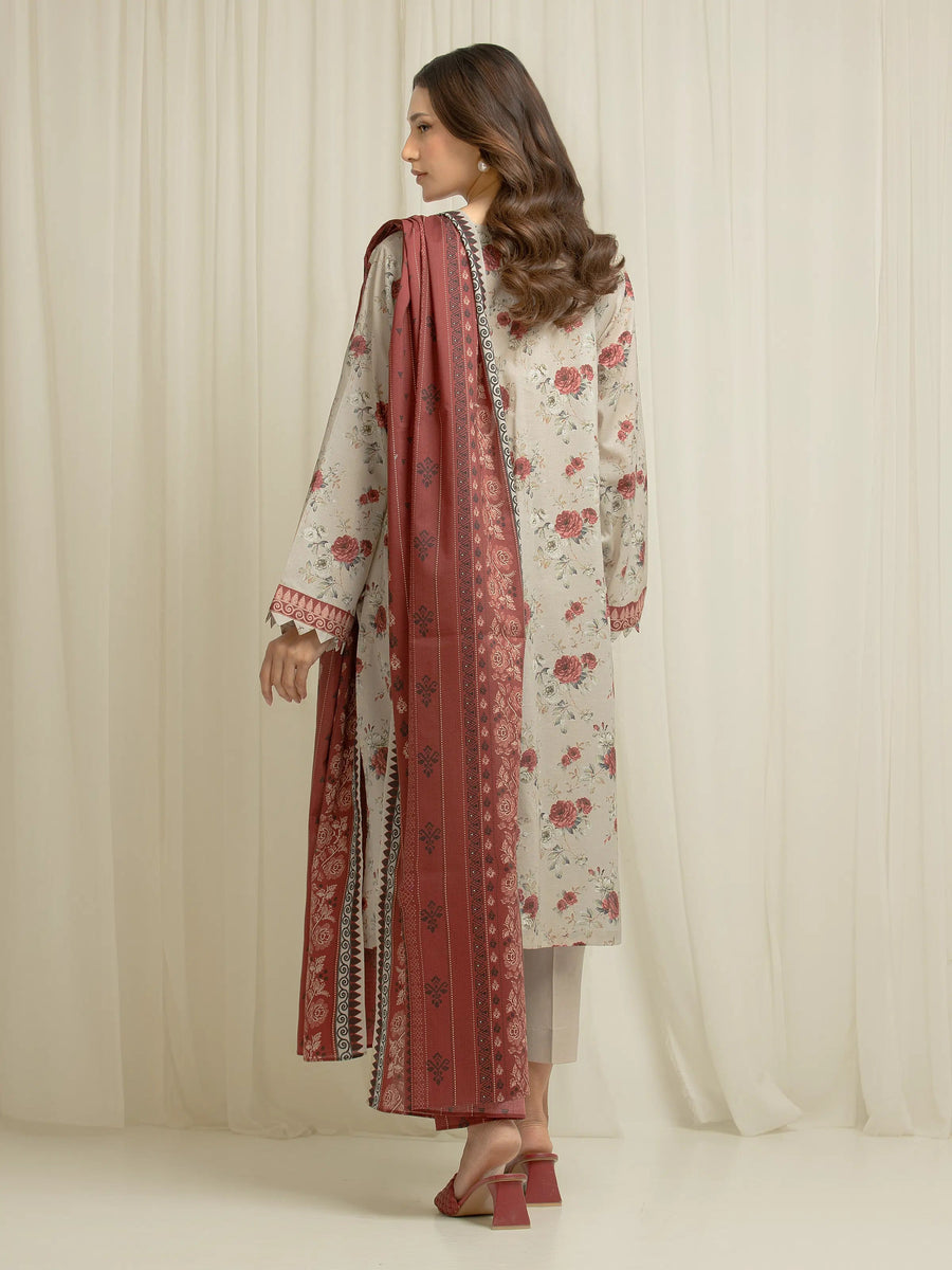 edenrobe Allure Lawn Unstitched Printed 3Pc Suit EWU6A1-36599