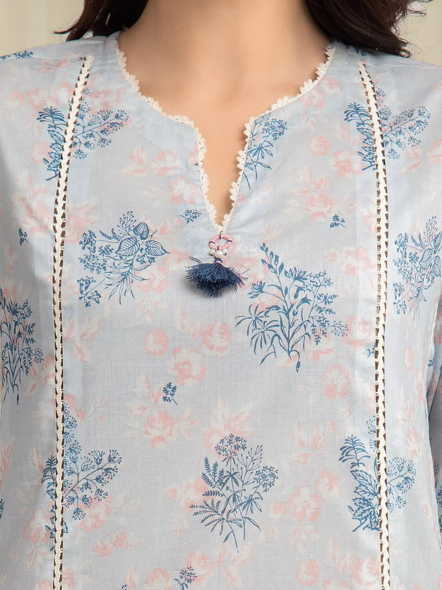 edenrobe Allure Lawn Unstitched Printed 3Pc Suit EWU6A1-36600