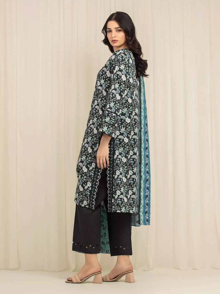 edenrobe Allure Lawn Unstitched Printed 3Pc Suit EWU6A1-36602