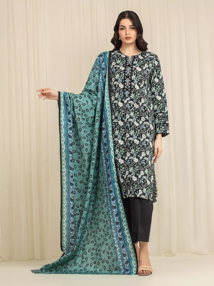 edenrobe Allure Lawn Unstitched Printed 3Pc Suit EWU6A1-36602