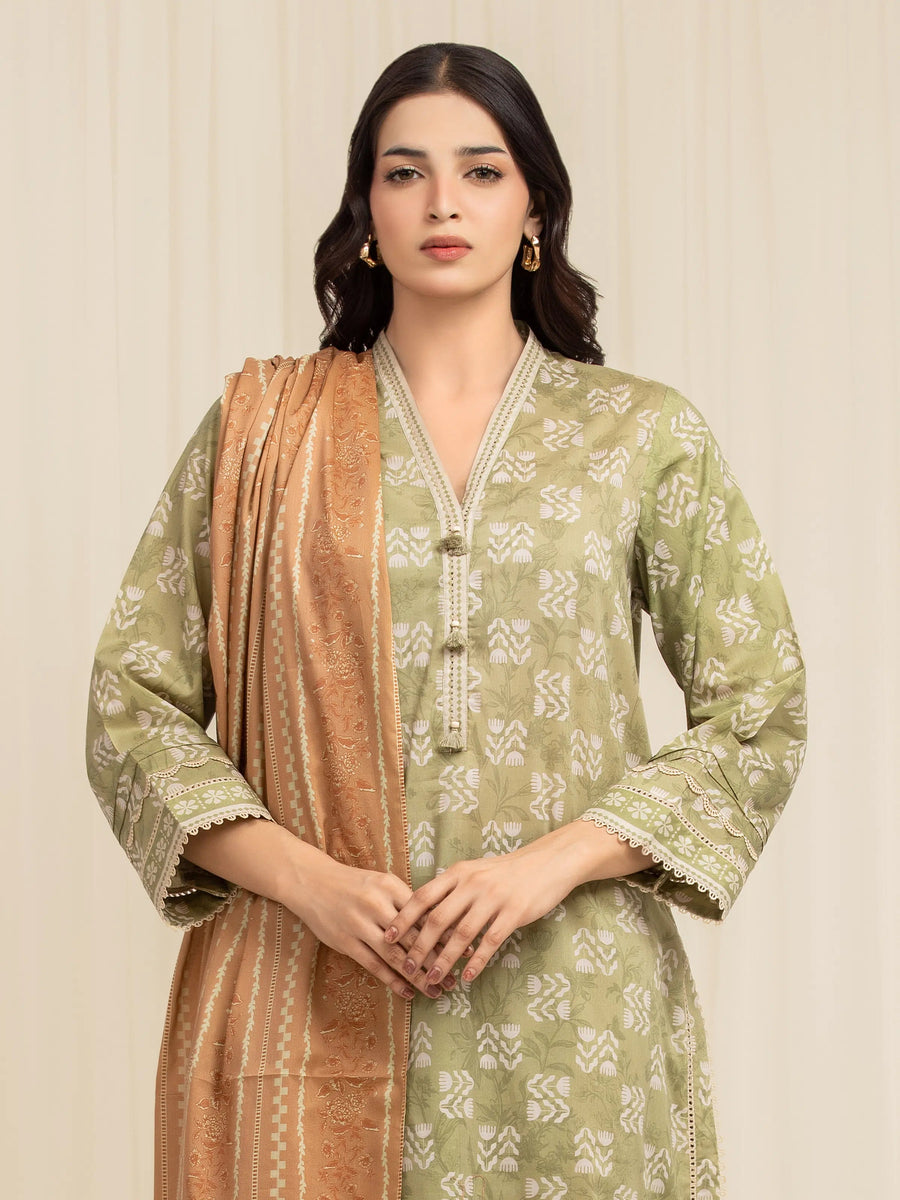 edenrobe Allure Lawn Unstitched Printed 3Pc Suit EWU6A1-36604