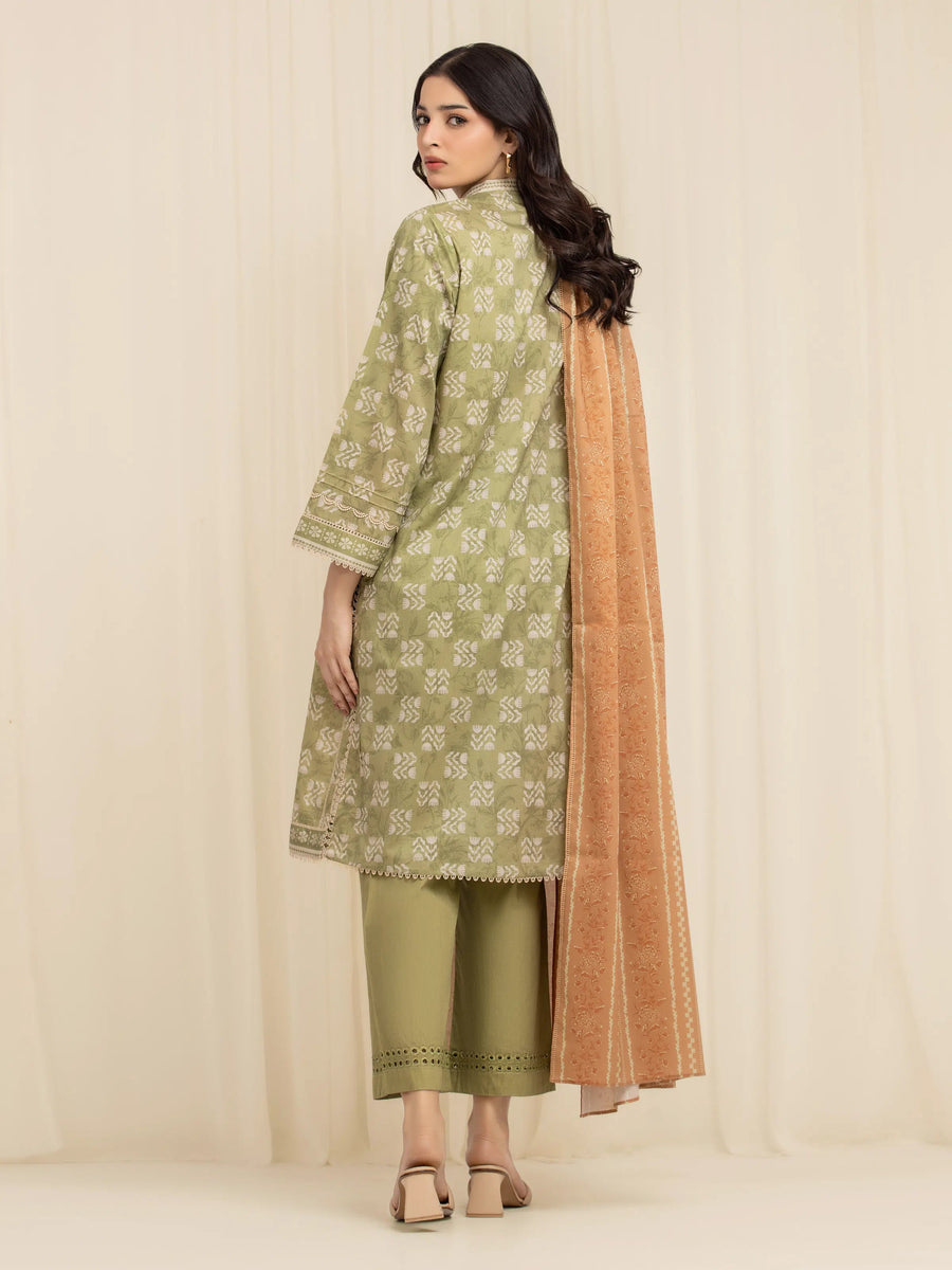 edenrobe Allure Lawn Unstitched Printed 3Pc Suit EWU6A1-36604