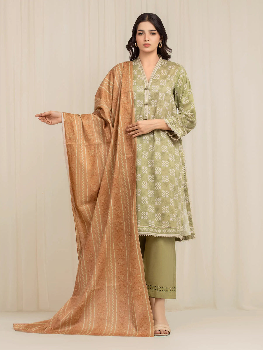 edenrobe Allure Lawn Unstitched Printed 3Pc Suit EWU6A1-36604