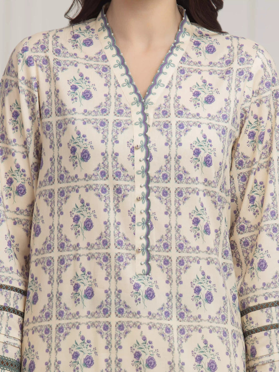 edenrobe Allure Lawn Unstitched Printed 3Pc Suit EWU6A1-36605