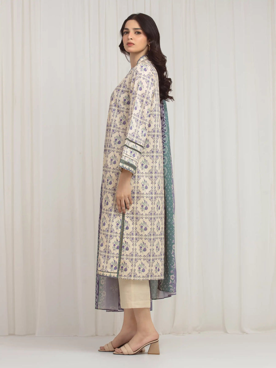 edenrobe Allure Lawn Unstitched Printed 3Pc Suit EWU6A1-36605