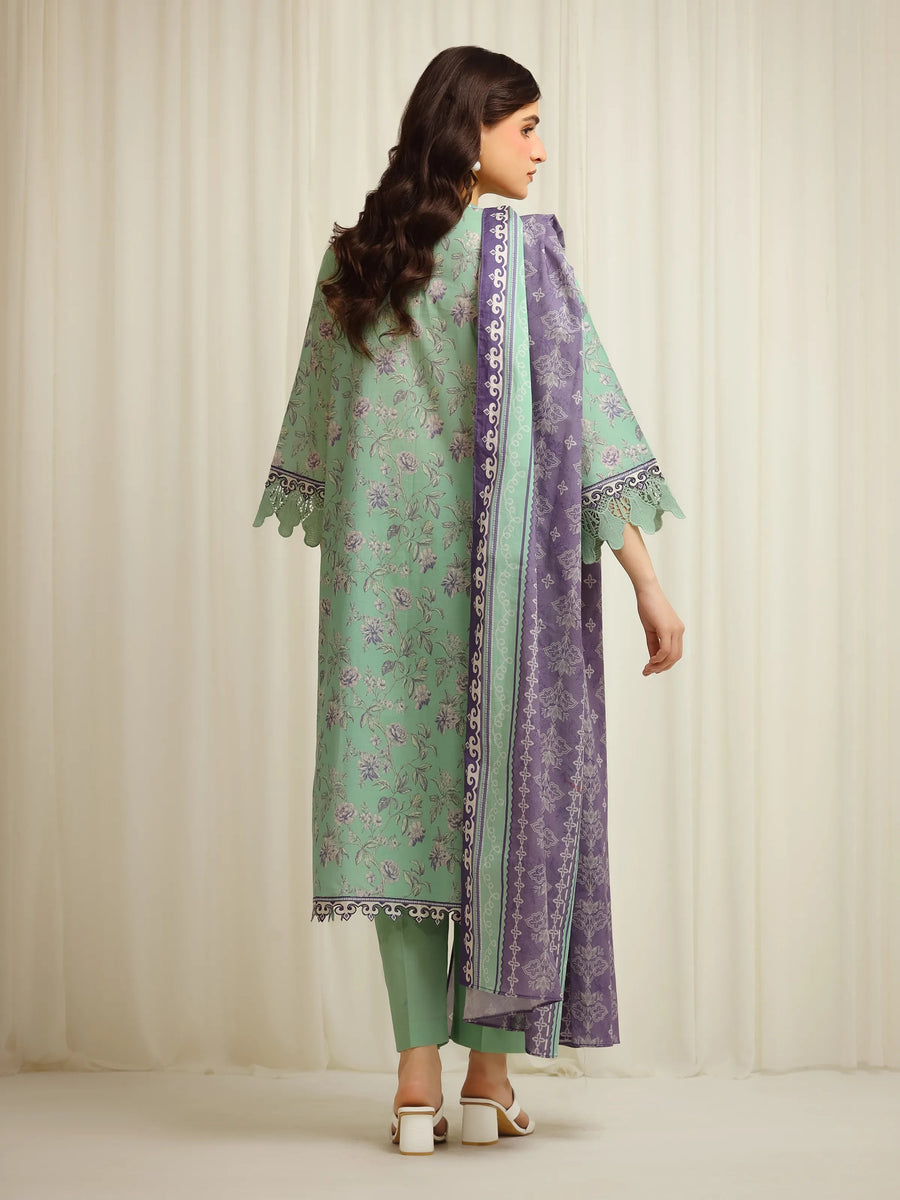 edenrobe Allure Lawn Unstitched Printed 3Pc Suit EWU6A1-36607