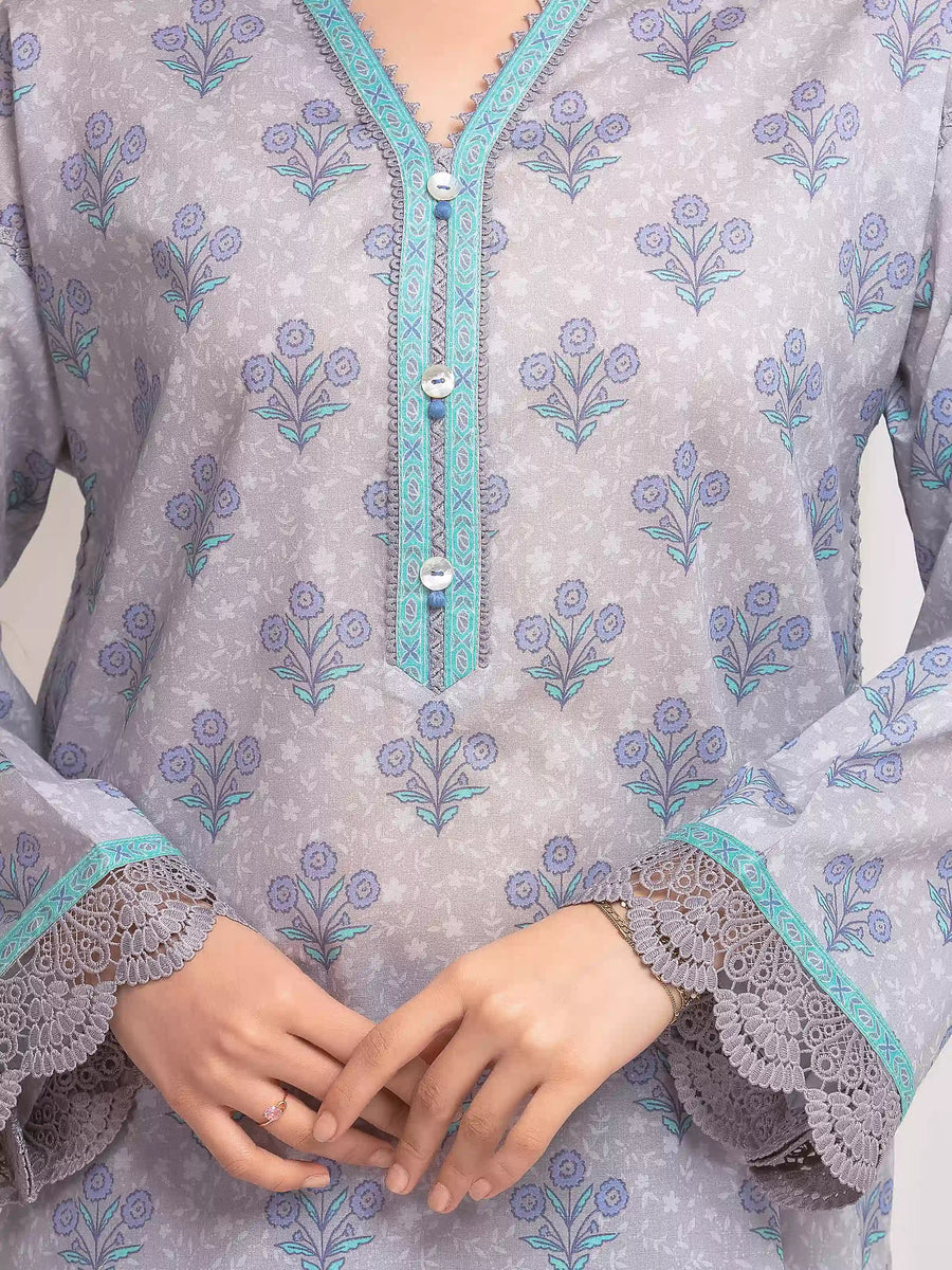 edenrobe Allure Lawn Unstitched Printed 3Pc Suit EWU6A1-36610