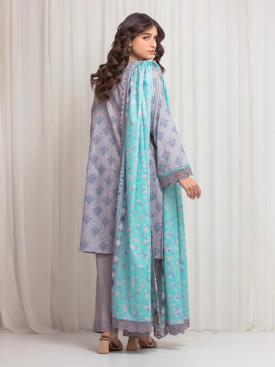 edenrobe Allure Lawn Unstitched Printed 3Pc Suit EWU6A1-36610