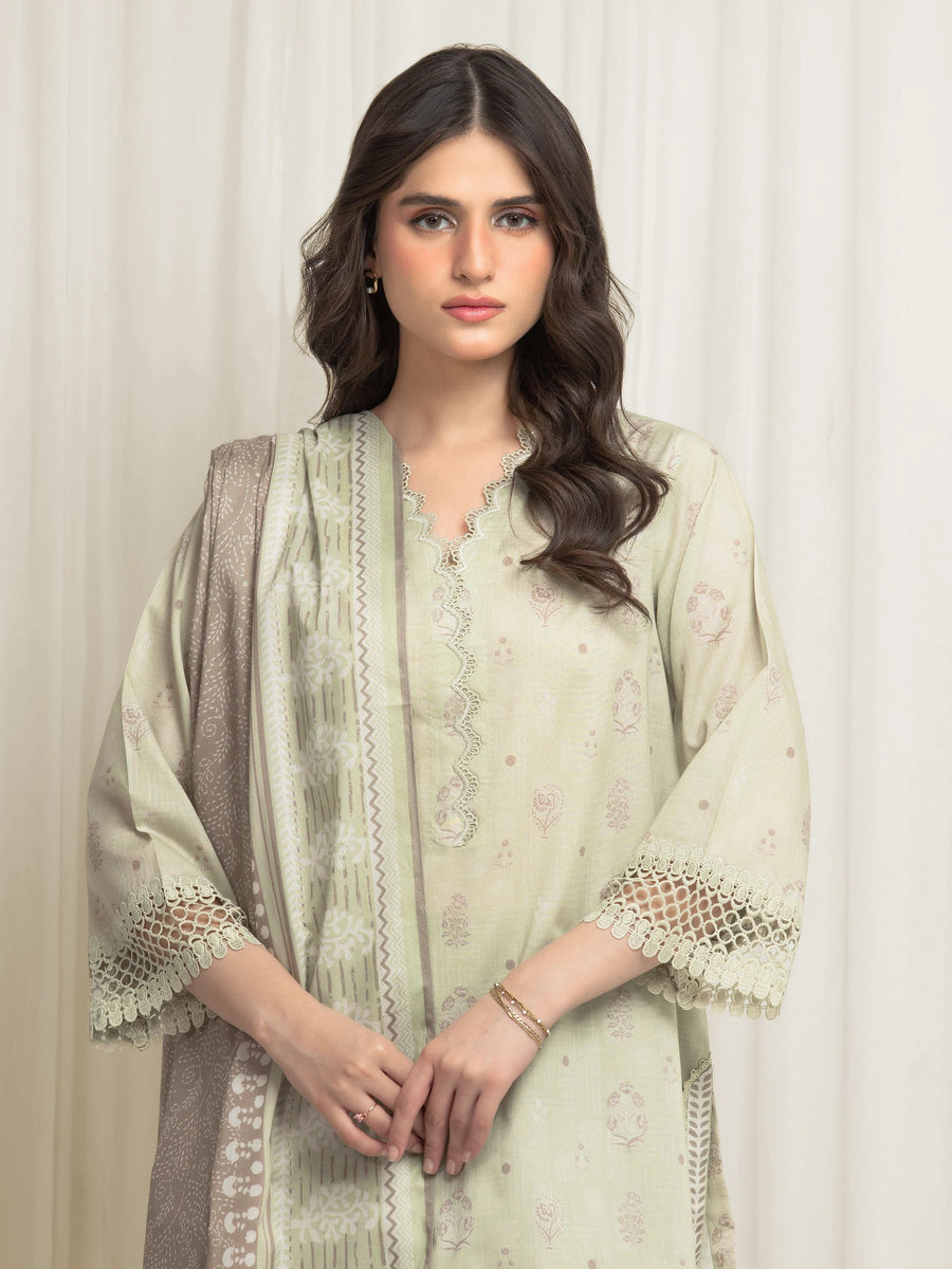 edenrobe Allure Lawn Unstitched Printed 3Pc Suit EWU6A1-36614