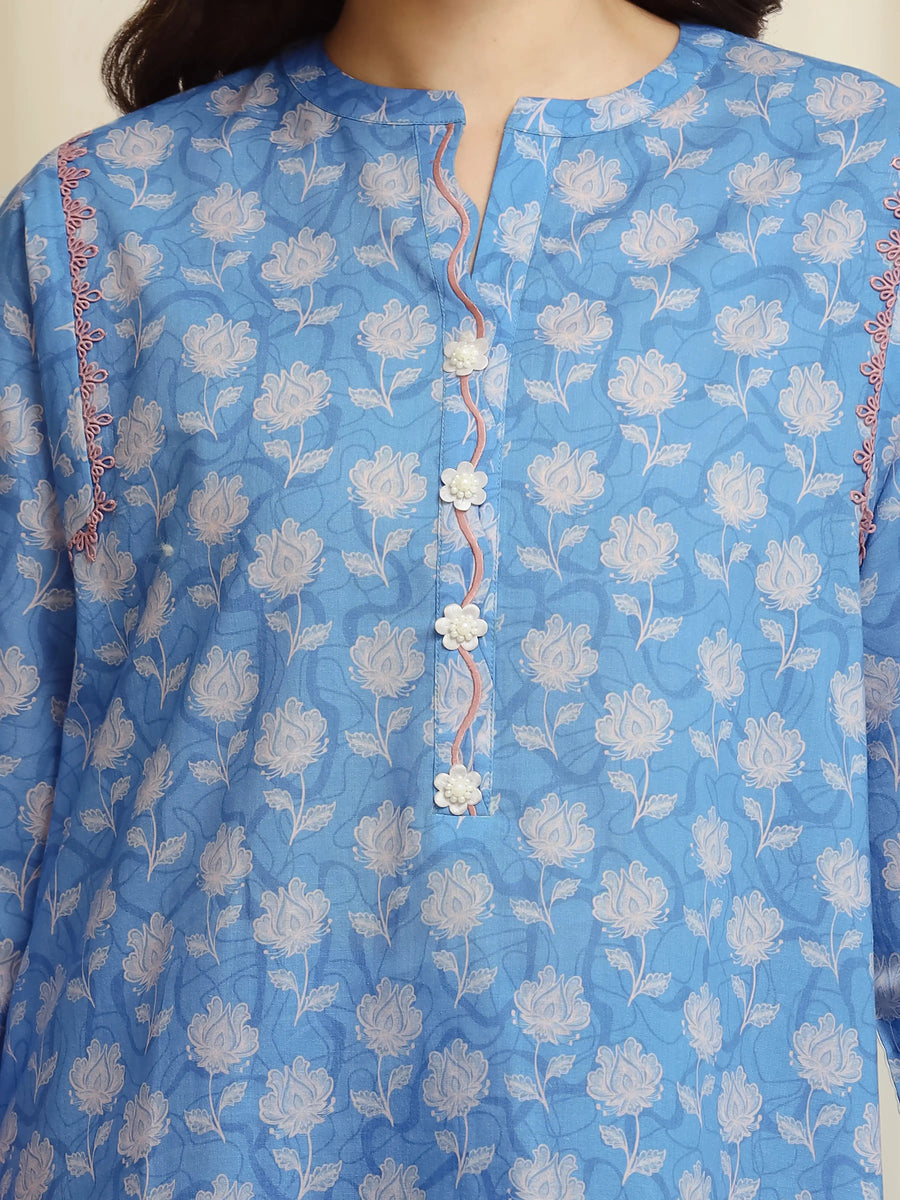 edenrobe Allure Lawn Unstitched Printed 3Pc Suit EWU6A1-36615