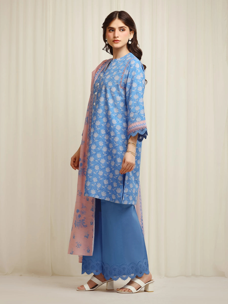 edenrobe Allure Lawn Unstitched Printed 3Pc Suit EWU6A1-36615