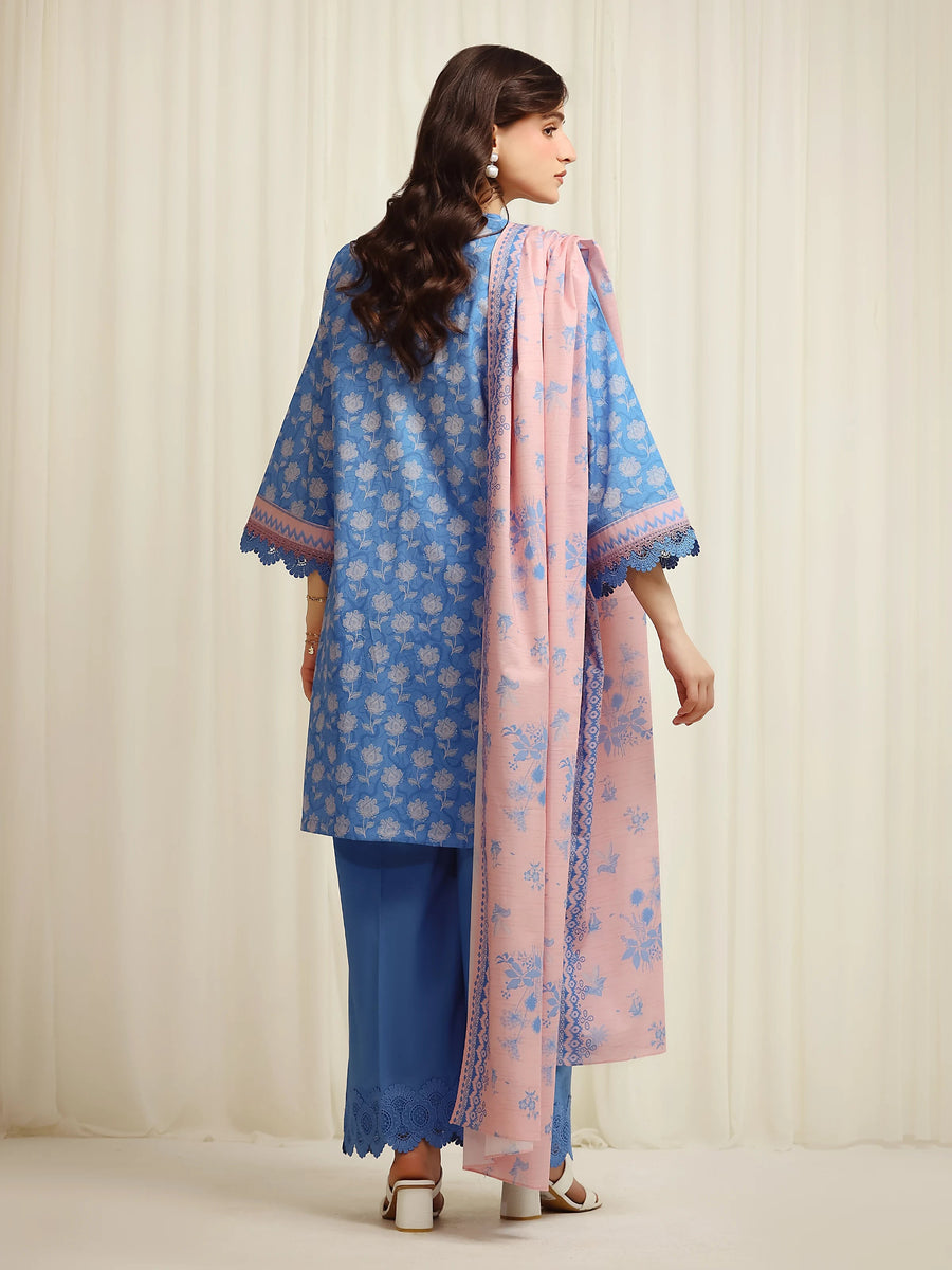edenrobe Allure Lawn Unstitched Printed 3Pc Suit EWU6A1-36615