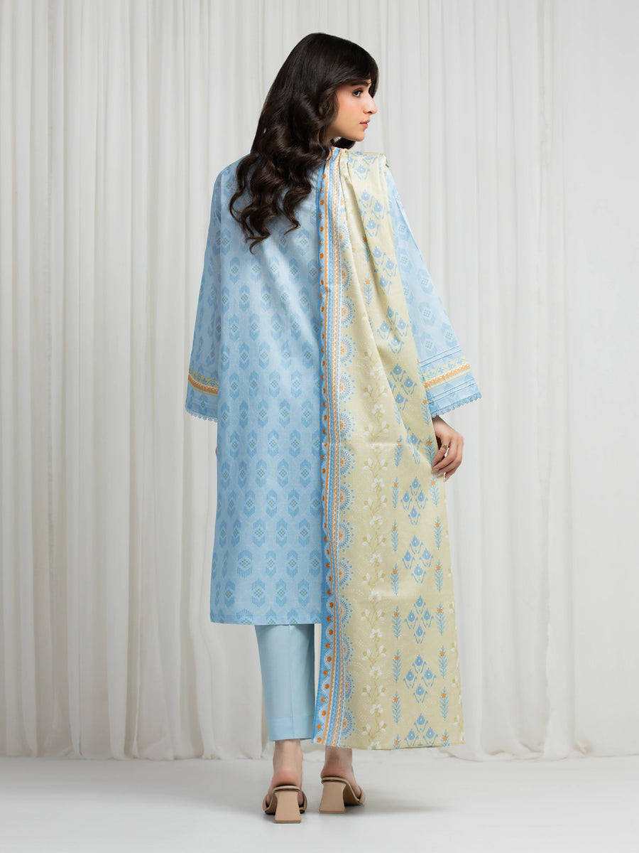edenrobe Allure Lawn Unstitched Printed 3Pc Suit EWU6A1-36616