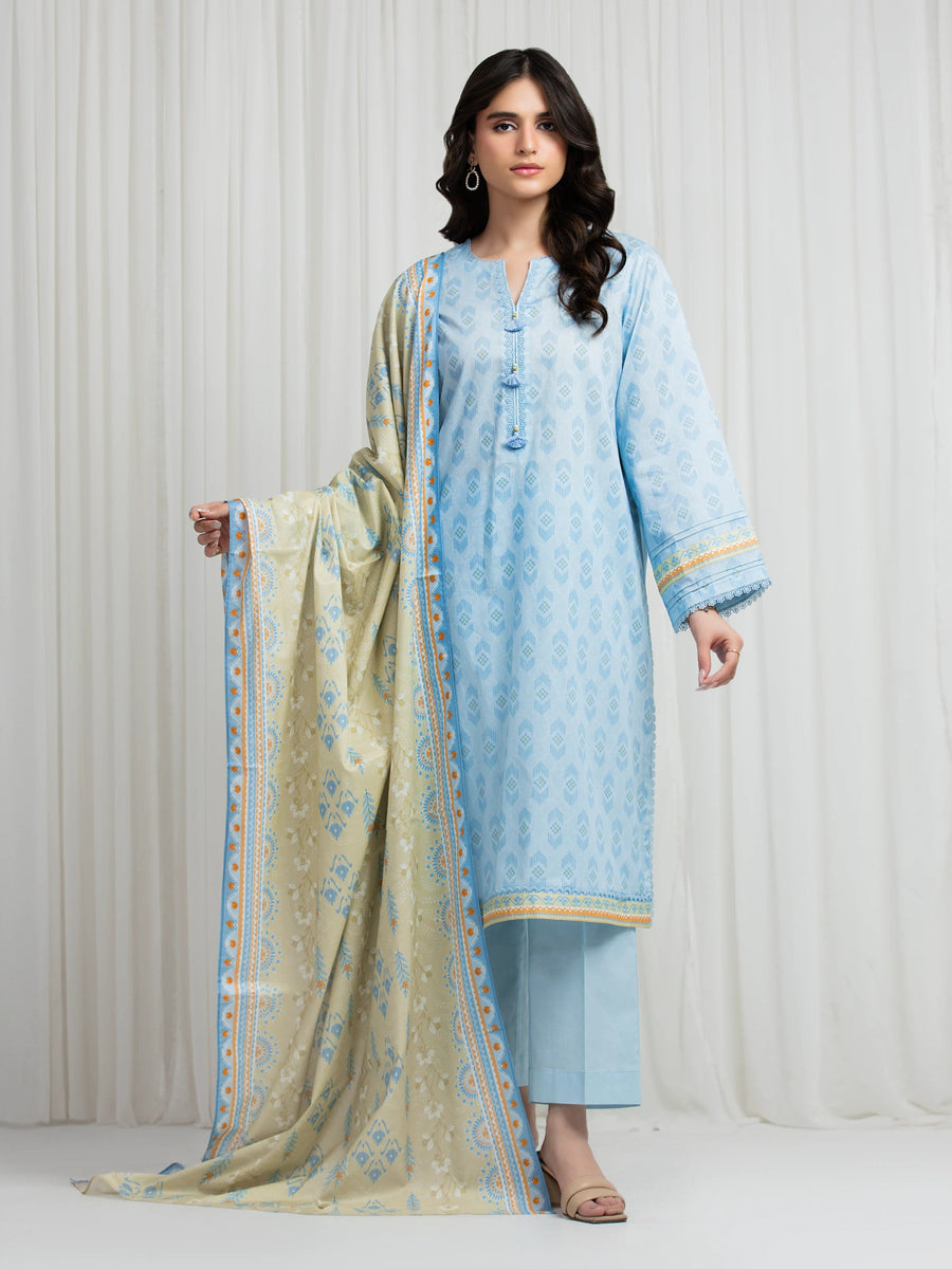 edenrobe Allure Lawn Unstitched Printed 3Pc Suit EWU6A1-36616