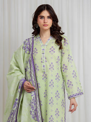 edenrobe Allure Lawn Unstitched Printed 3Pc Suit EWU6A1-36618