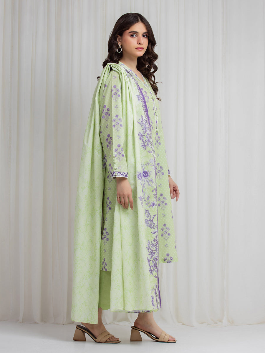 edenrobe Allure Lawn Unstitched Printed 3Pc Suit EWU6A1-36618