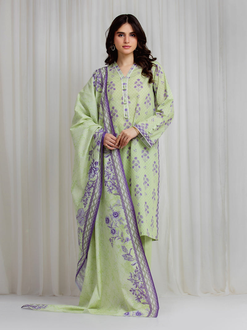 edenrobe Allure Lawn Unstitched Printed 3Pc Suit EWU6A1-36618