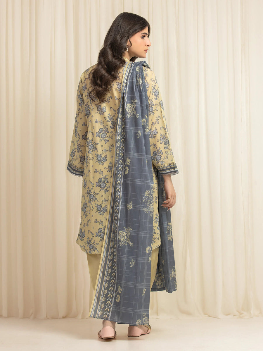 edenrobe Allure Lawn Unstitched Printed 3Pc Suit EWU6A1-36619
