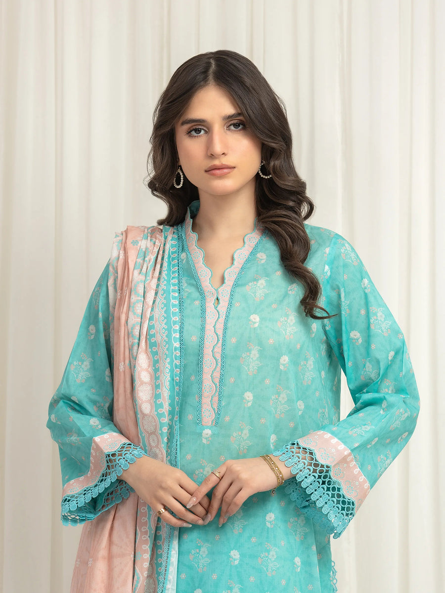 edenrobe Allure Lawn Unstitched Printed 3Pc Suit EWU6A1-36620