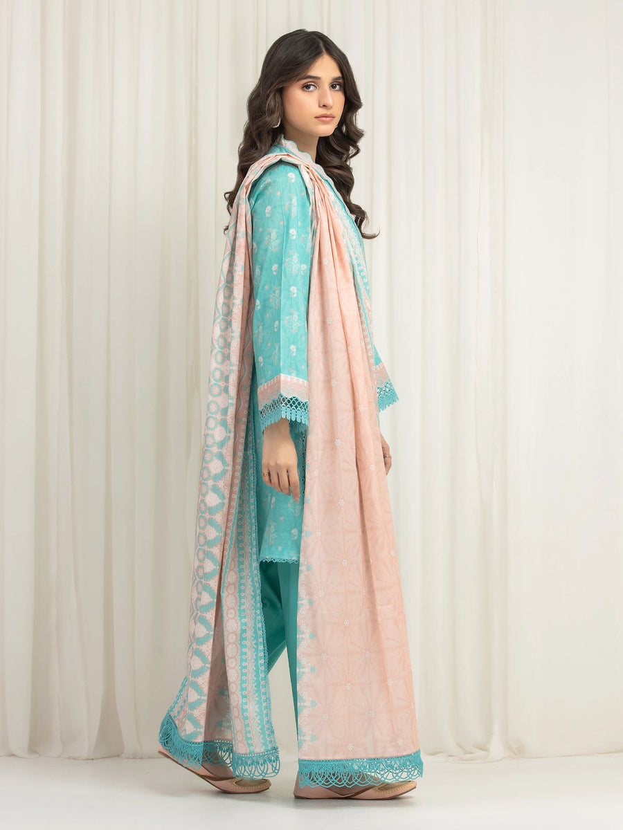 edenrobe Allure Lawn Unstitched Printed 3Pc Suit EWU6A1-36620