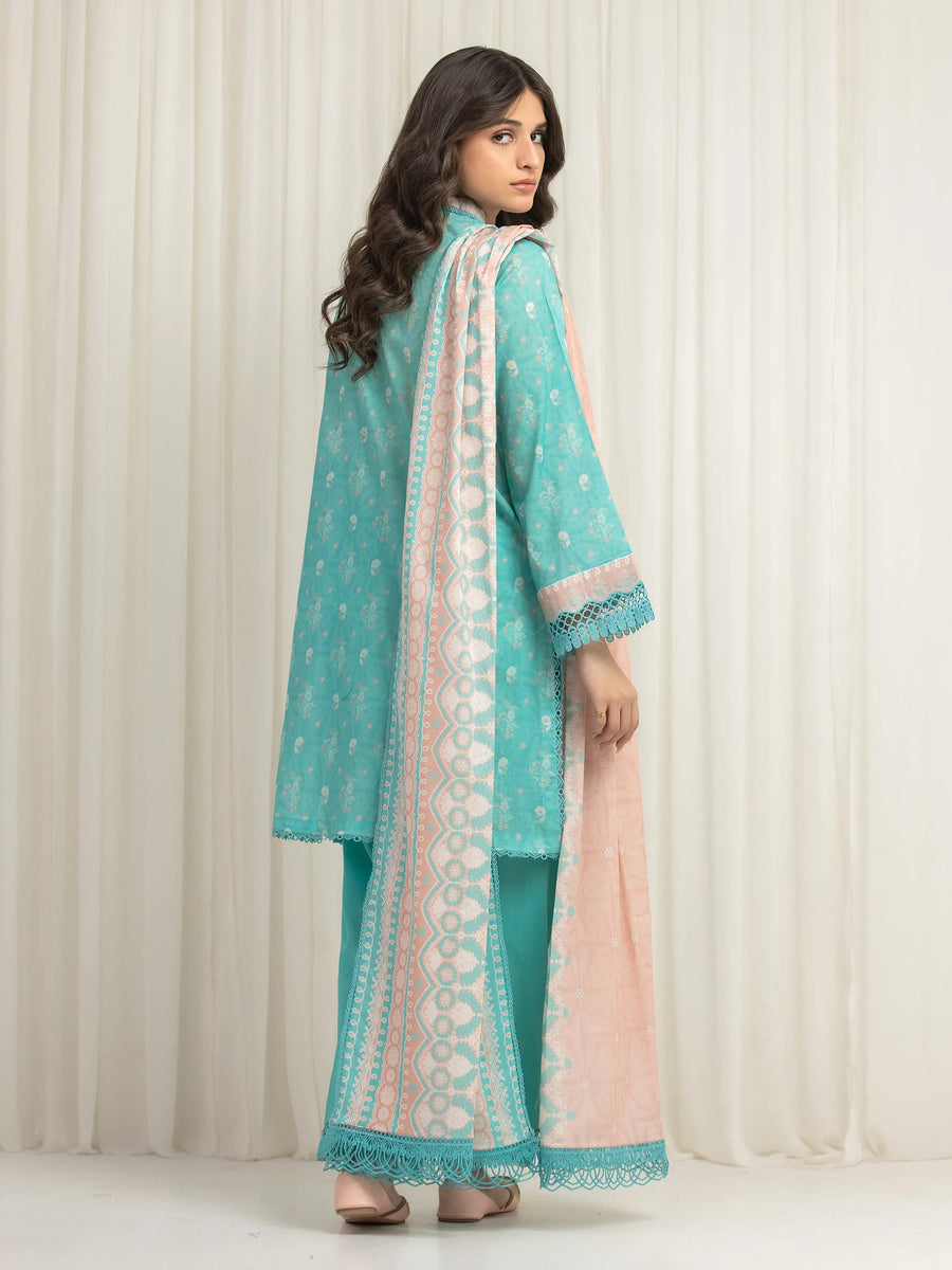 edenrobe Allure Lawn Unstitched Printed 3Pc Suit EWU6A1-36620