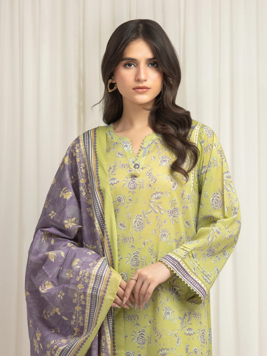 edenrobe Allure Lawn Unstitched Printed 3Pc Suit EWU6A1-36622