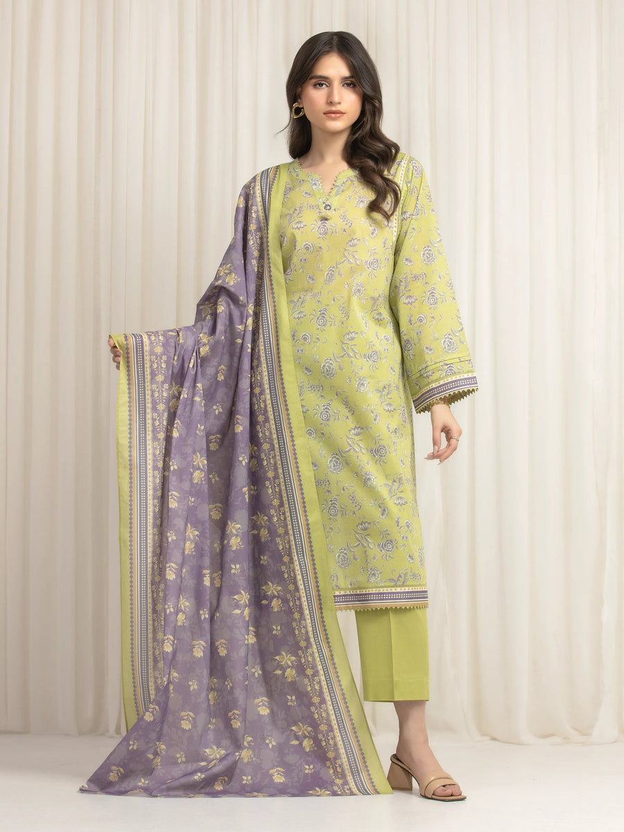 edenrobe Allure Lawn Unstitched Printed 3Pc Suit EWU6A1-36622