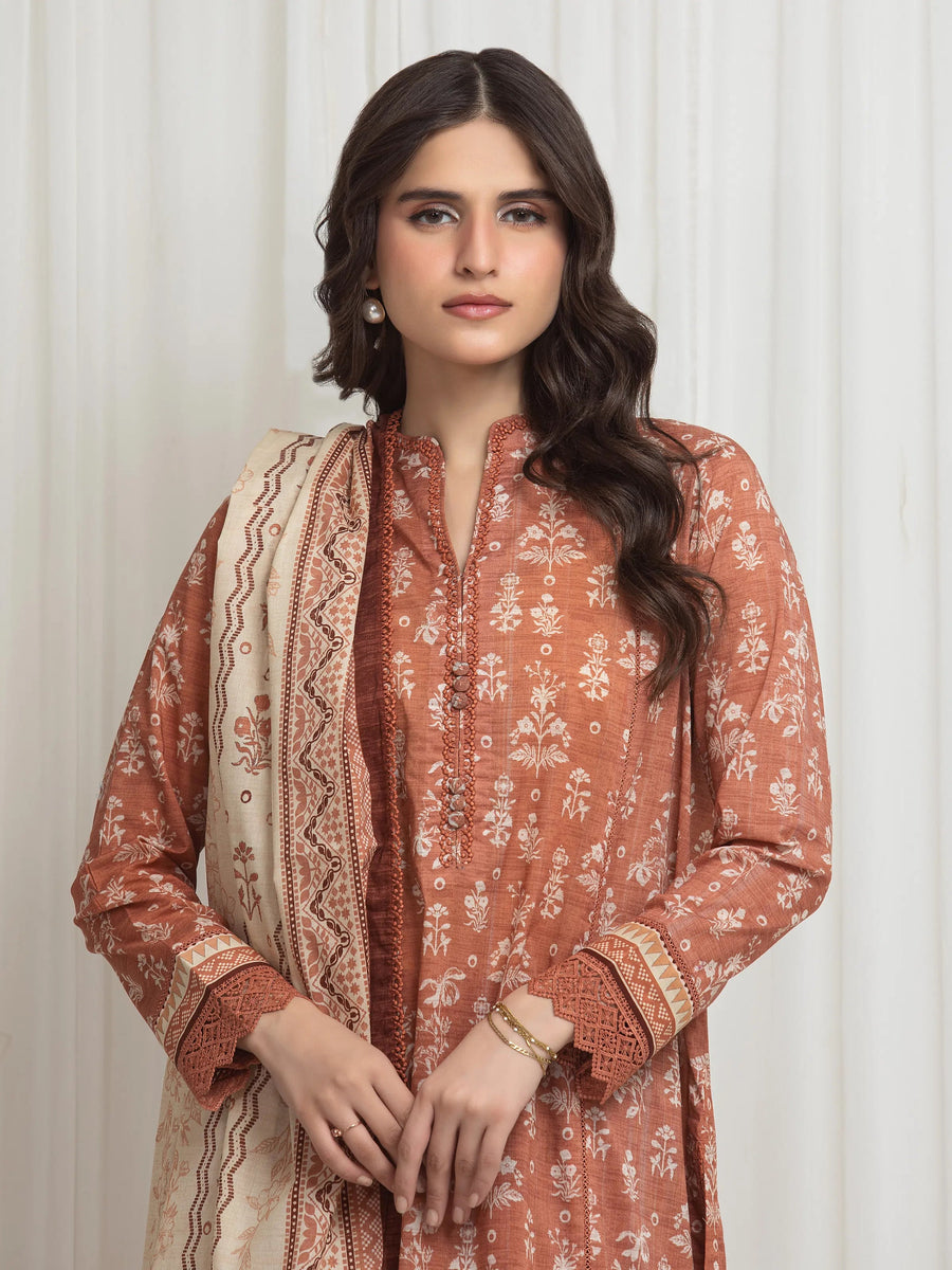 edenrobe Allure Lawn Unstitched Printed 3Pc Suit EWU6A1-36623