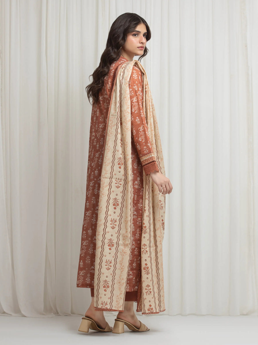 edenrobe Allure Lawn Unstitched Printed 3Pc Suit EWU6A1-36623
