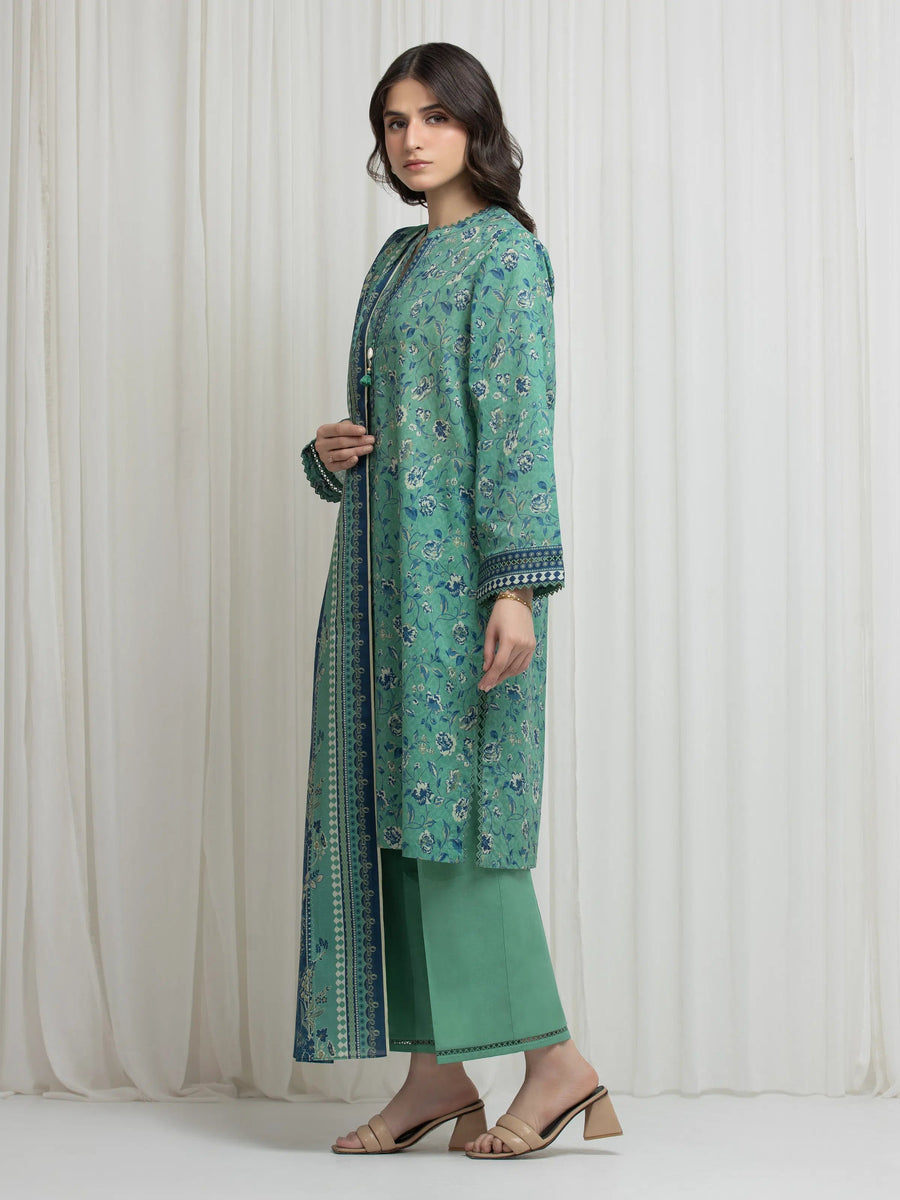 edenrobe Allure Lawn Unstitched Printed 3Pc Suit EWU6A1-36626