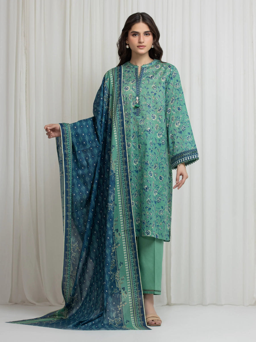 edenrobe Allure Lawn Unstitched Printed 3Pc Suit EWU6A1-36626