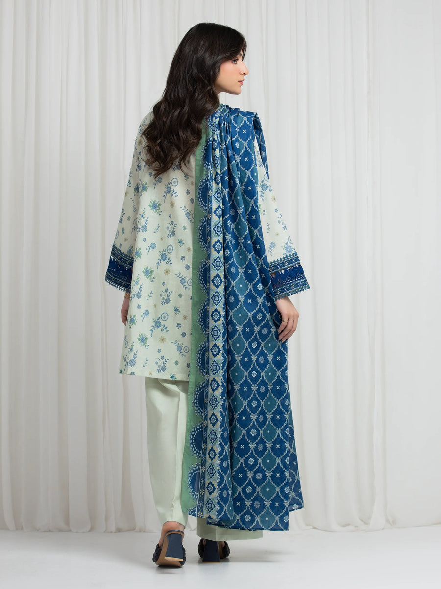 edenrobe Allure Lawn Unstitched Printed 3Pc Suit EWU6A1-36627
