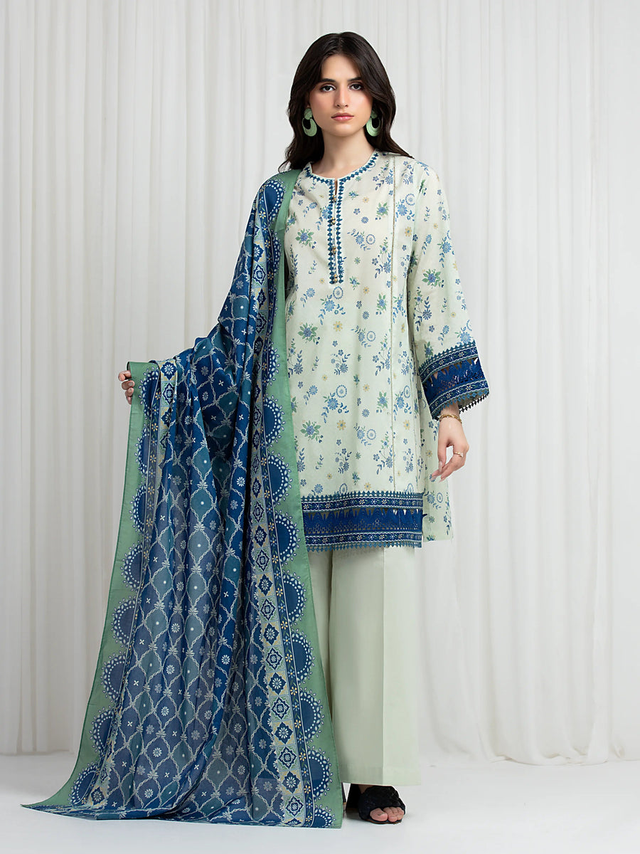 edenrobe Allure Lawn Unstitched Printed 3Pc Suit EWU6A1-36627