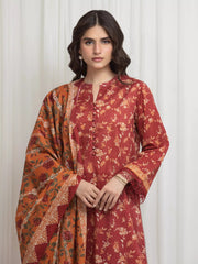 edenrobe Allure Lawn Unstitched Printed 3Pc Suit EWU6A1-36628