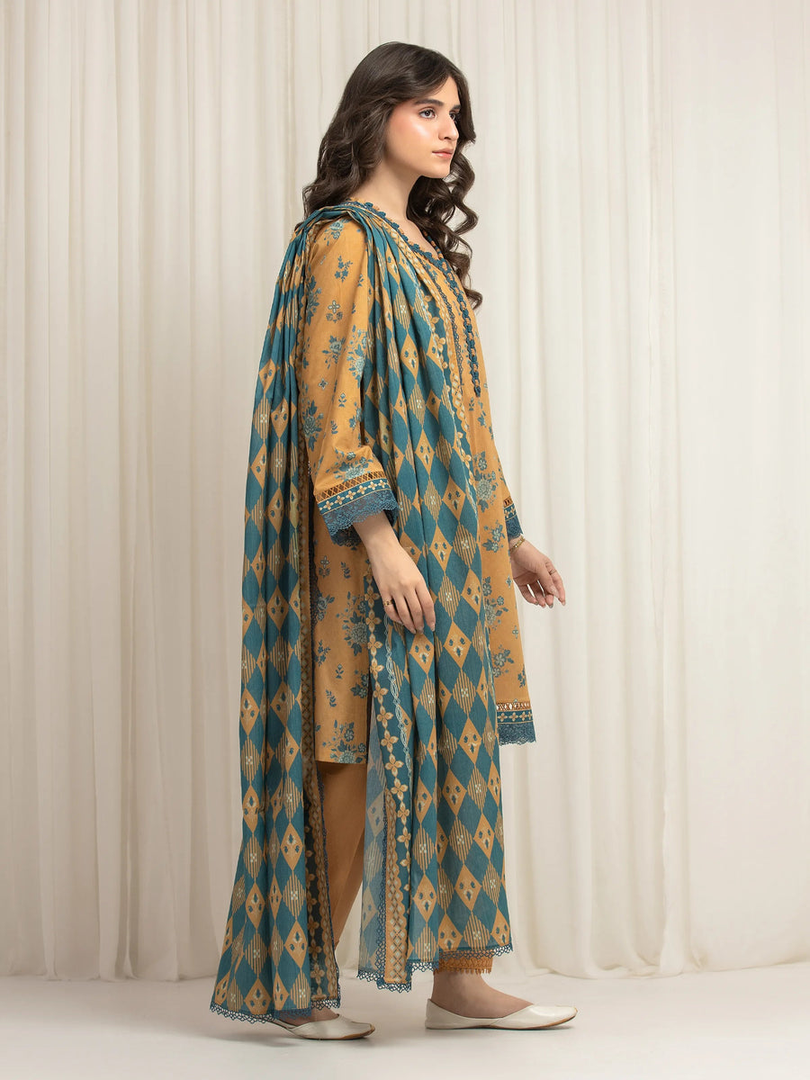 edenrobe Allure Lawn Unstitched Printed 3Pc Suit EWU6A1-36629