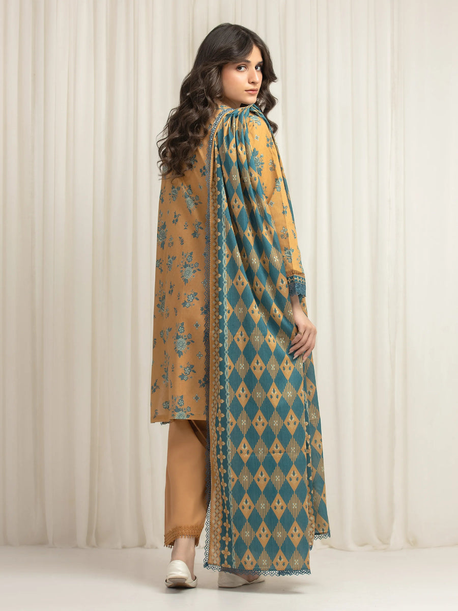edenrobe Allure Lawn Unstitched Printed 3Pc Suit EWU6A1-36629