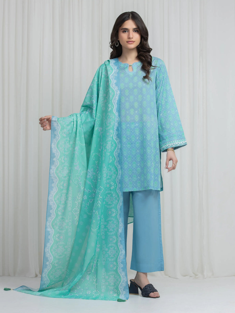edenrobe Allure Lawn Unstitched Printed 3Pc Suit EWU6A1-36631
