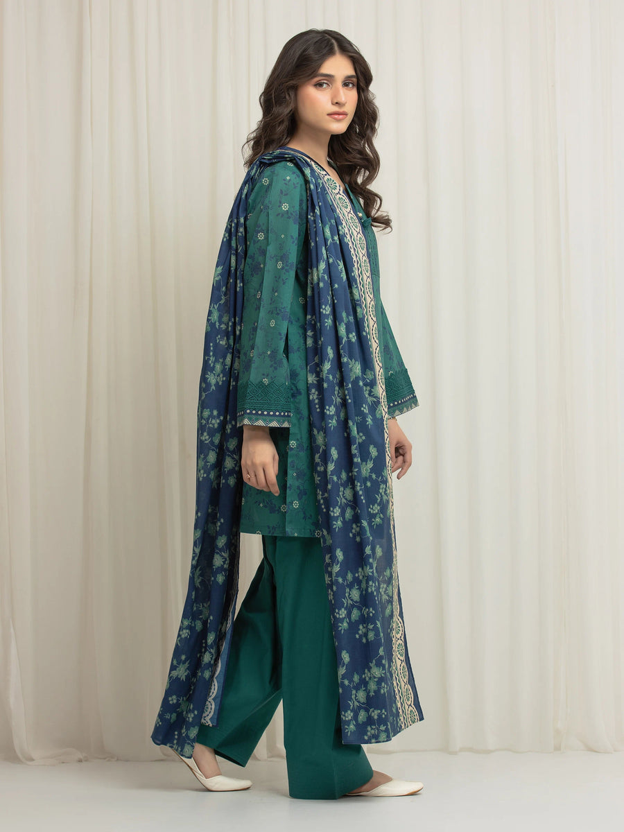 edenrobe Allure Lawn Unstitched Printed 3Pc Suit EWU6A1-36632
