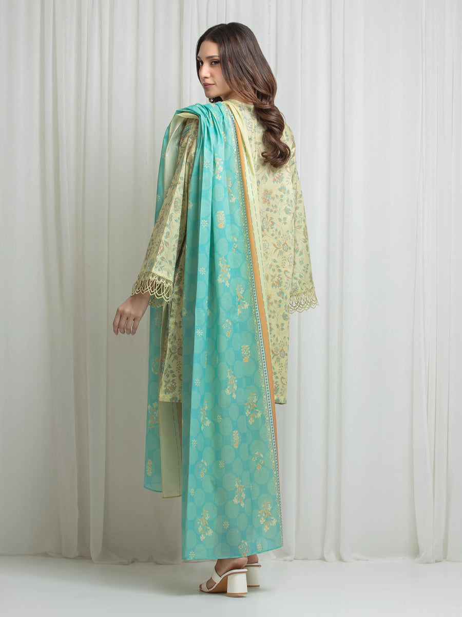 edenrobe Allure Lawn Unstitched Printed 3Pc Suit EWU6A1-36633