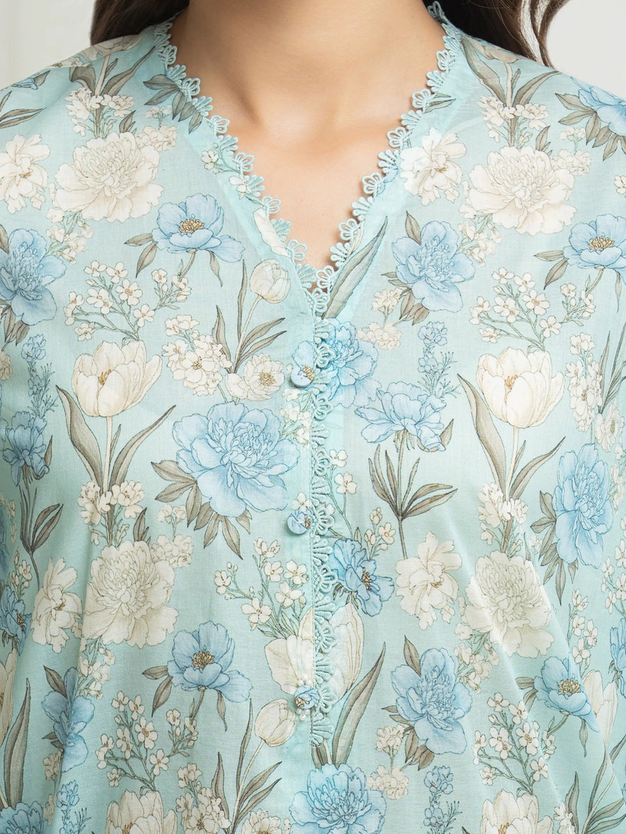 edenrobe Allure Lawn Unstitched Printed 3Pc Suit EWU6A1-36634