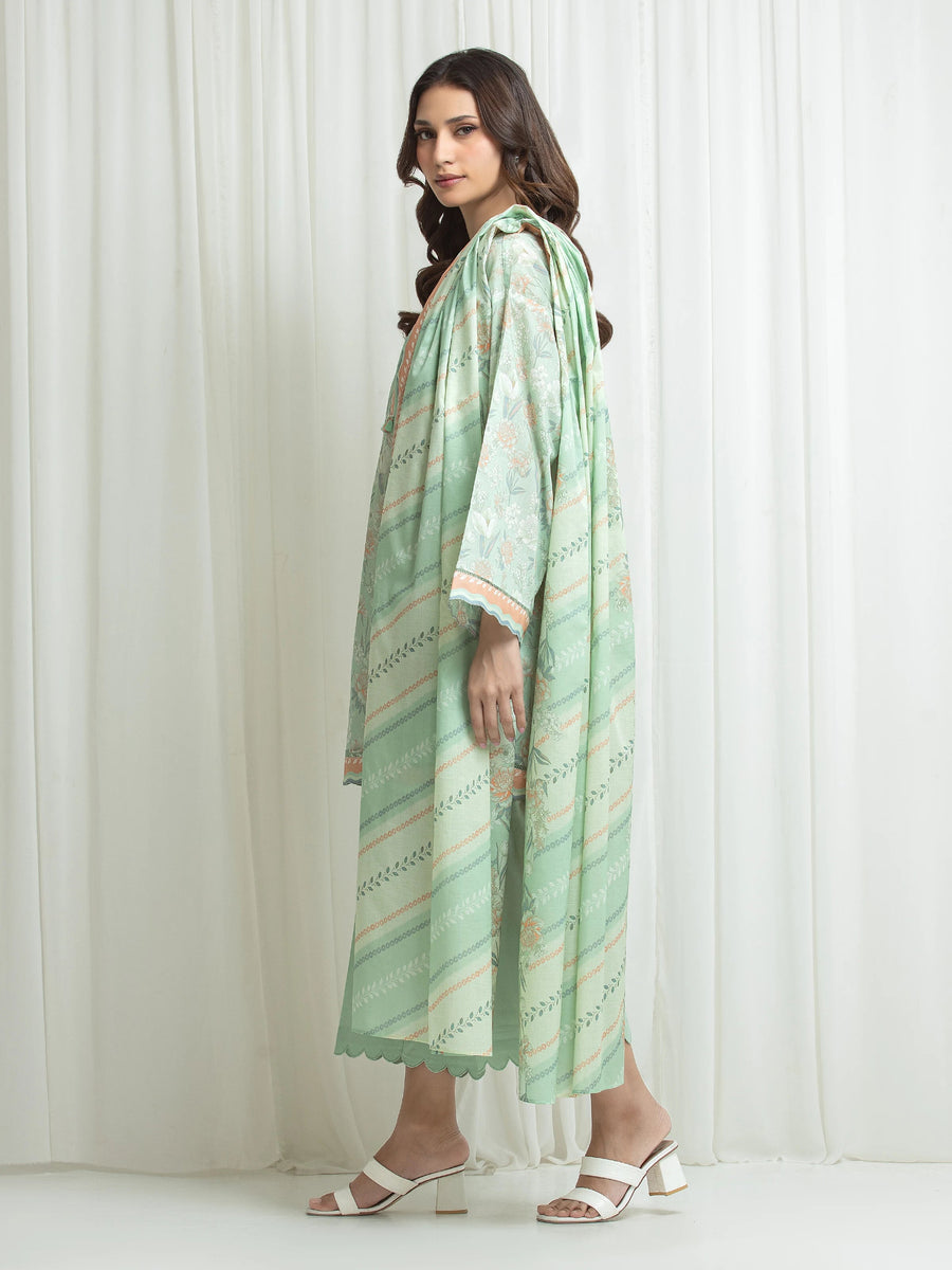 edenrobe Allure Lawn Unstitched Printed 3Pc Suit EWU6A1-36635